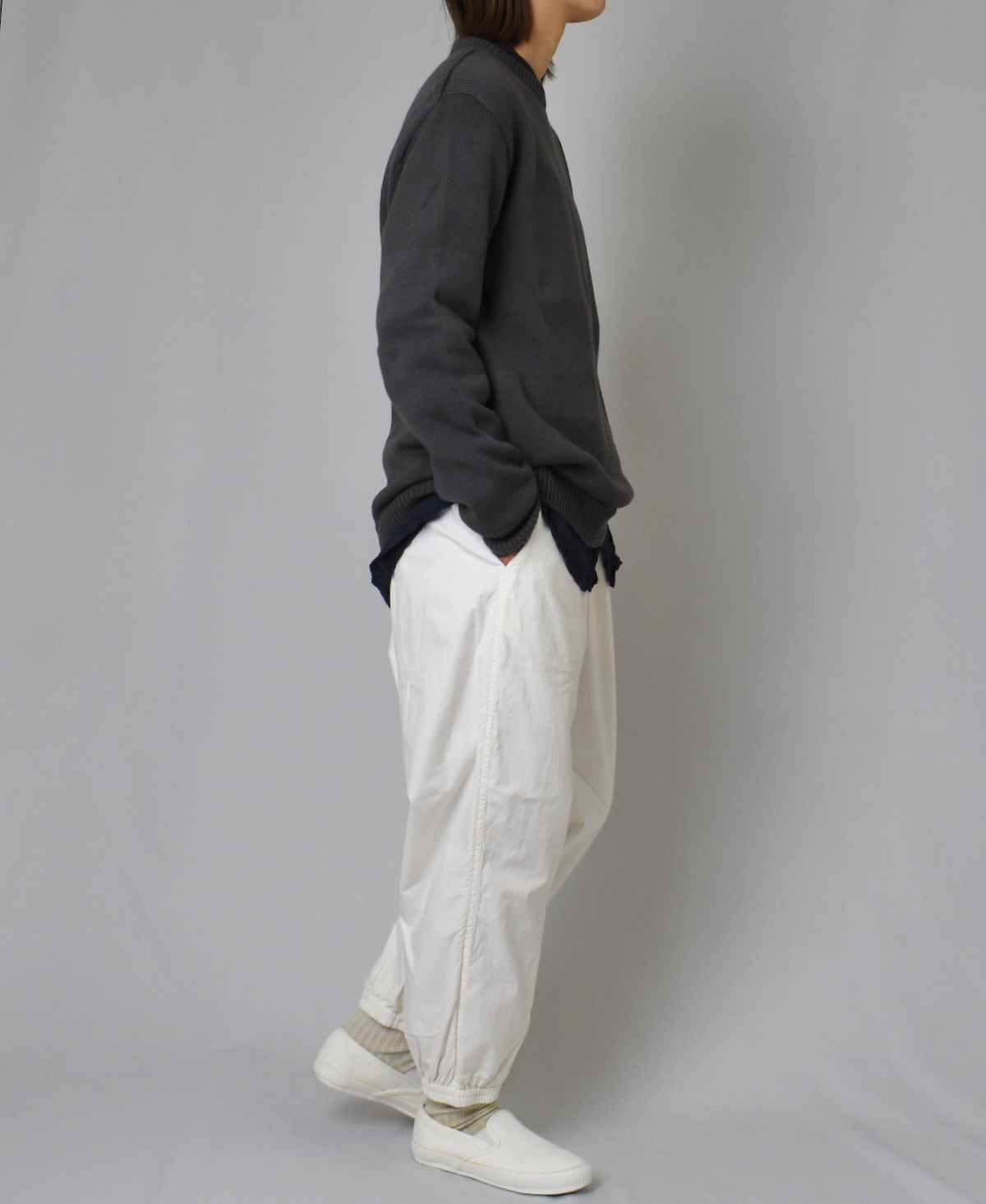 NVL2011PD (パンツ) 40'S COTTON POPLIN OVERDYED EASY PANTS