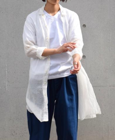 ARMEN 〜GAUZE DYE UTILITY REGULAR COLLAR LONG SHIRT…