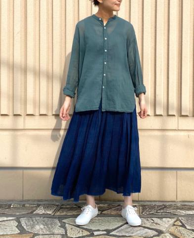 ARMEN 〜GAUZE DYE UTILITY BANDED COLLAR SHIRTS〜