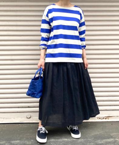 ARMEN 〜WIDE STRIPE L/SL DROP SHOULDER BASQUE SHIRT…