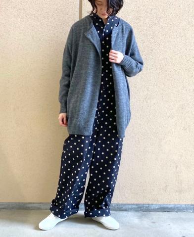 SOIL 〜40’S POPLIN DOT PRINT BANDCOLLAR OVERALL / L…