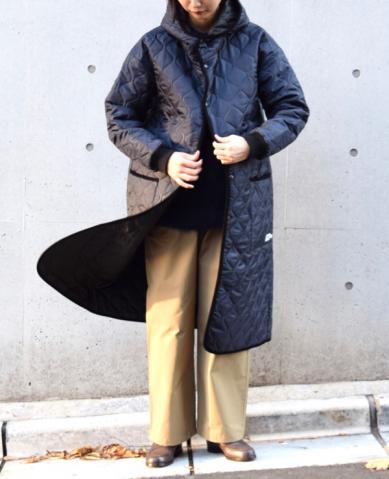 ARMEN 〜HEAT QUILT OVERSIZED HOODED COAT WITH RIBB…