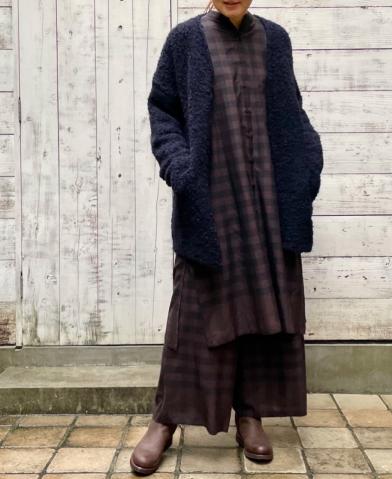 maison de soil ~ WOOL SILK GINGHAM CHECK SET UP ~