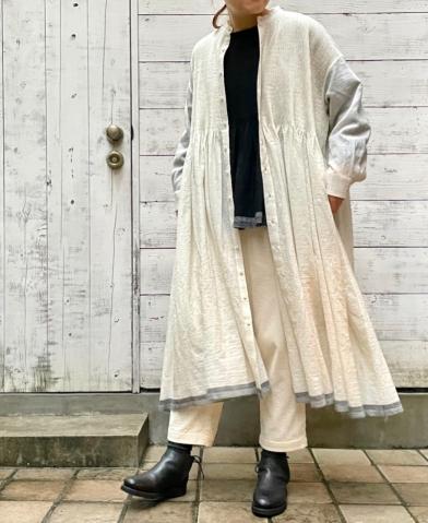 maison de soil ~ WOOL PLAIN WITH SELVAGE DRESS & S…