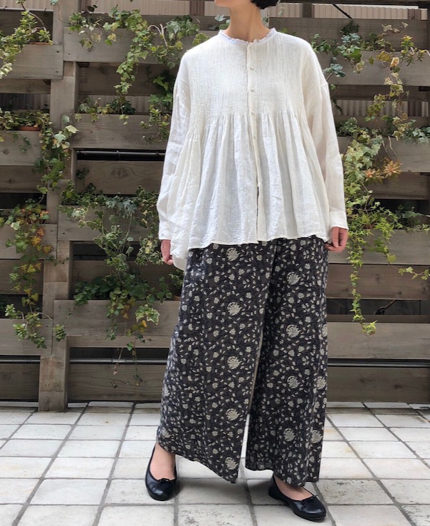 maison de soil（メゾンドソイル ）シルクキルトイージーパンツ maison de soil VOILE FLOWER BLOCK PT EASY PANTS,Narumi Trading