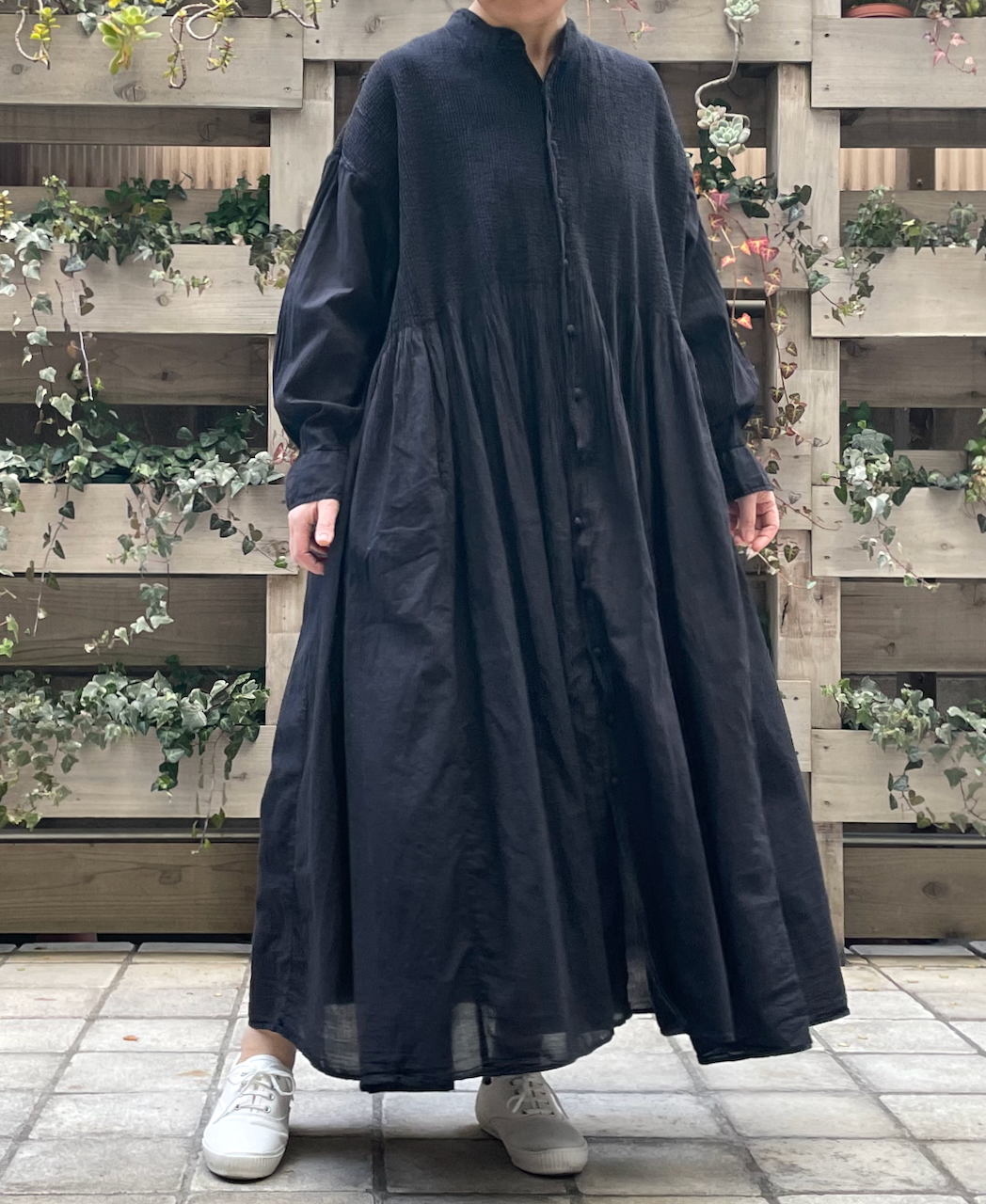 maison de soil ~80'S ORGANIC VOILE STRIPE (OVERDYE) BANDED