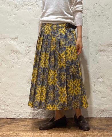 O’neil of Dublin〜LIBERTY PRINT PLEATS WRAP SKIRT〜