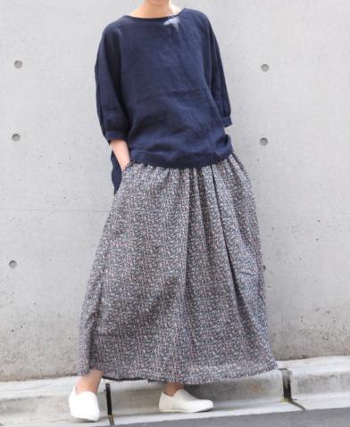 SOIL ~COTTON VOILE SMALL FLOWER PRINT SKIRT~