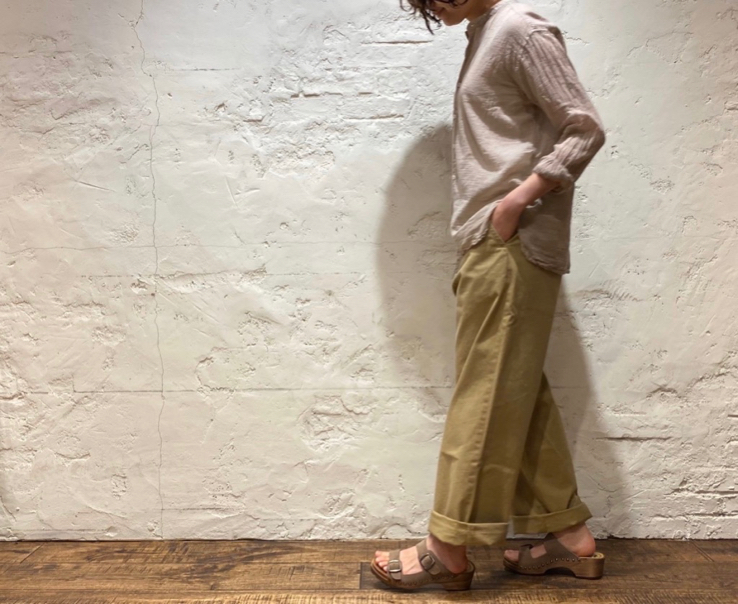 ARMEN 〜 SINGLE GAUZE UTILTY BANDED COLLAR SHIRTS〜,Narumi