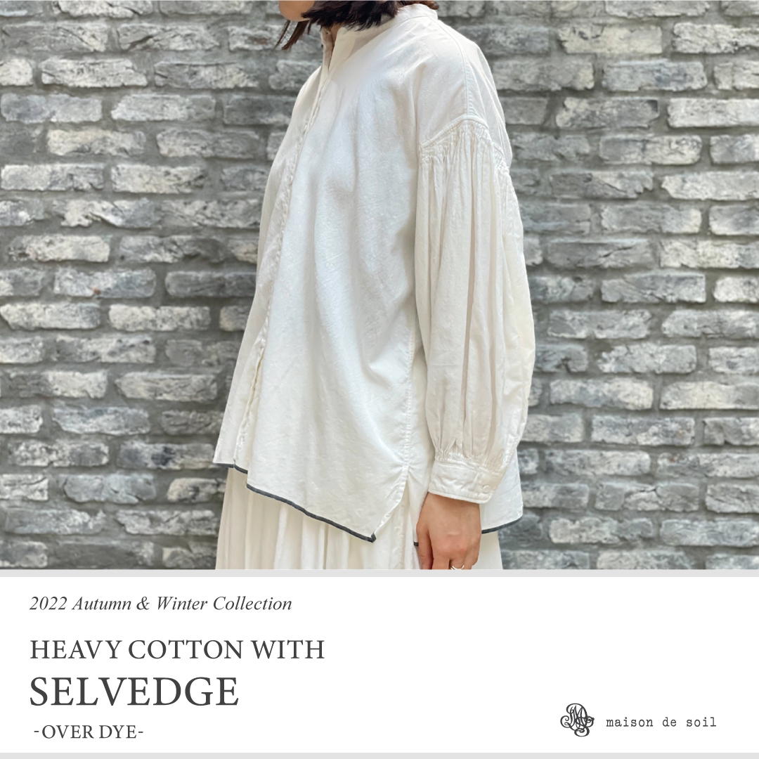 【maison de soil】綿100% バンドカラーピンタックシャツ 白 F maison de soil】綿100% バンドカラーピンタックシャツ 白 F SOIL