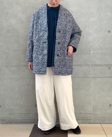 maison de soil  PADDED SILKハーフコート