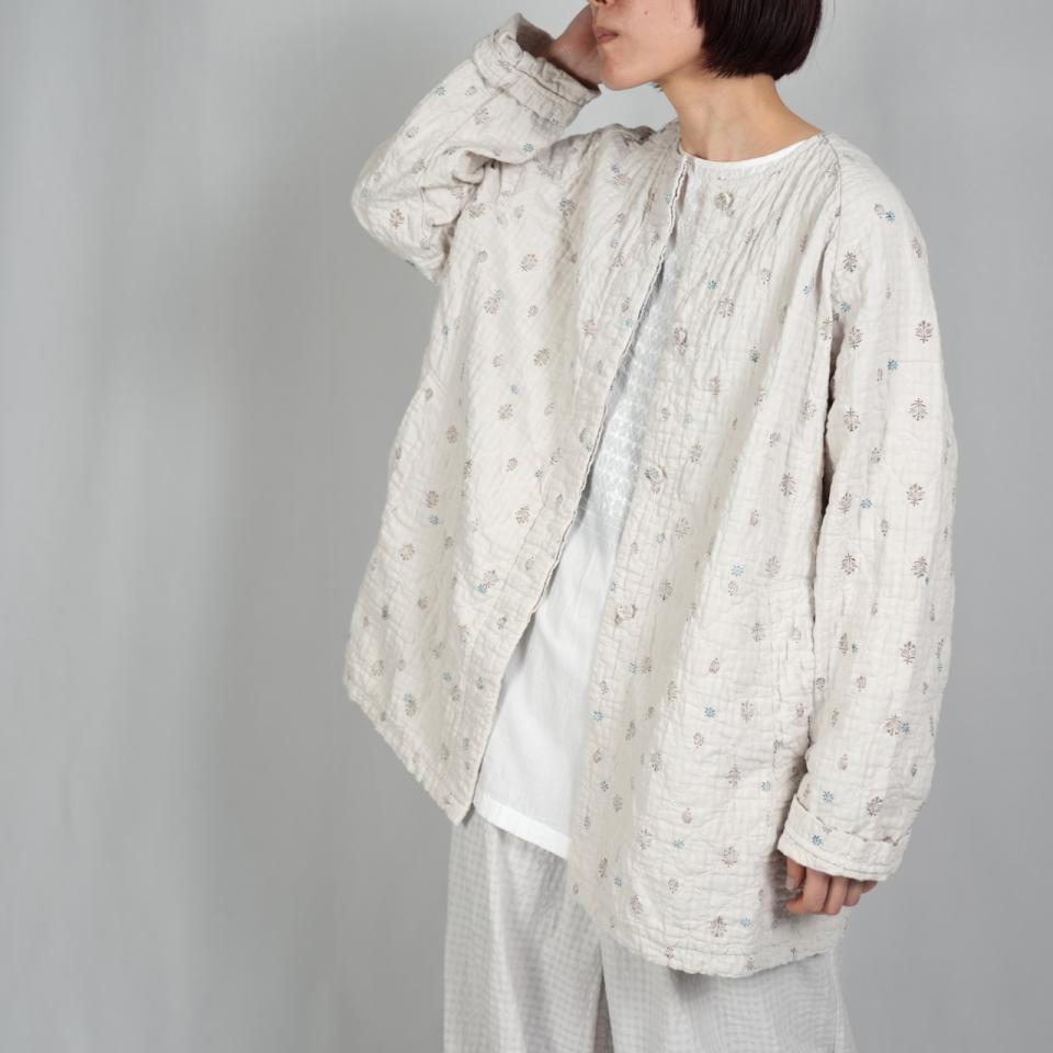 QUILTED COAT＝ ORGANIC COTTON BIG CHECK series by maison de soil