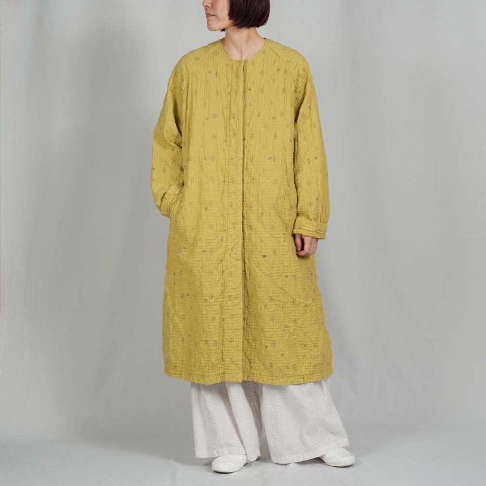 QUILTED COAT＝ ORGANIC COTTON BIG CHECK series by maison de soil