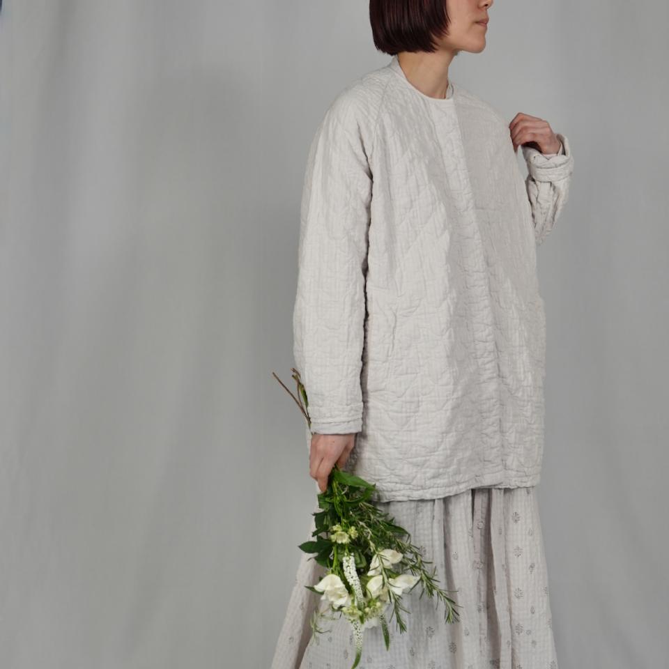 QUILTED COAT＝ ORGANIC COTTON BIG CHECK series by maison de soil