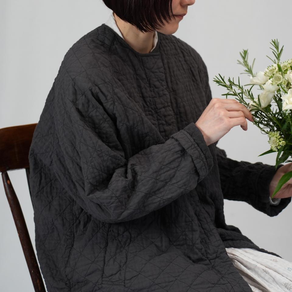 QUILTED COAT＝ ORGANIC COTTON BIG CHECK series by maison de soil