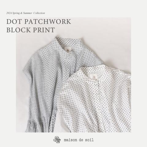 大人カジュアル "80’S VOILE DOT PATCHWORK BLOCK PRINT" by …