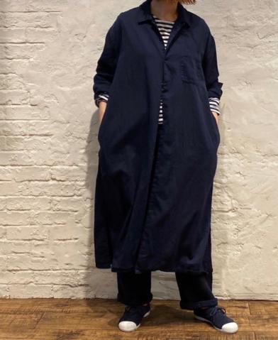 HTS 〜COTTON TWILL OVERDYE ONE-UP COLLAR LONG SHIRT…