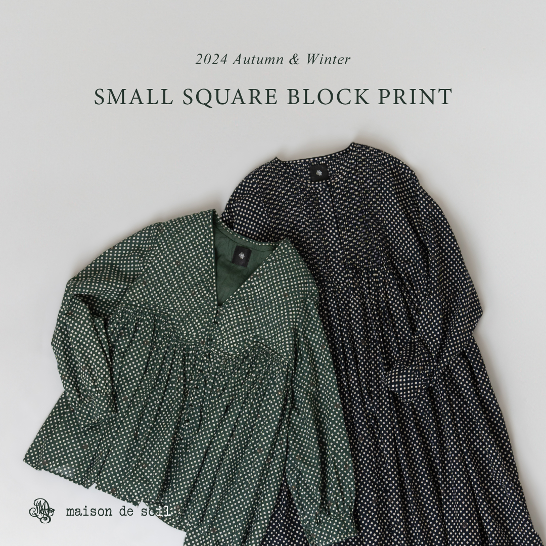 シカクとオハナ。〜80s COTTON SMALL SQUARE BLOCK PRINT〜 by maison