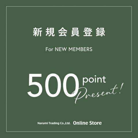 新規会員登録で500ポイントプレゼント！