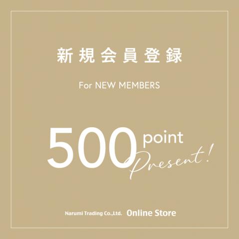 新規会員登録で500ポイントプレゼント！