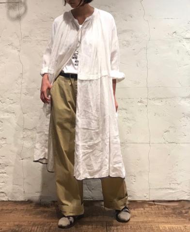 maison de soil　〜HAND WOVEN LINEN PLAIN NECK GATHER…