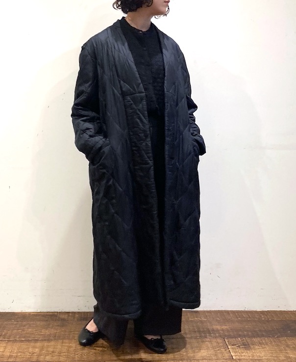 maison de soil ／SILK PLAIN V-COLLAR COAT