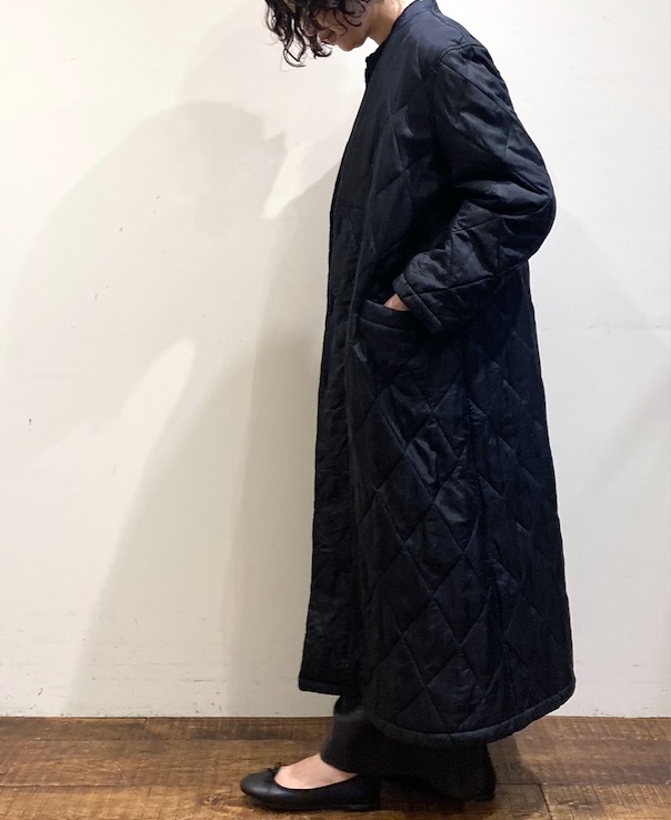 maison de soil ／SILK PLAIN V-COLLAR COAT