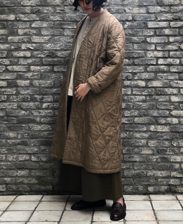 maison de soil ／SILK PLAIN V-COLLAR COAT