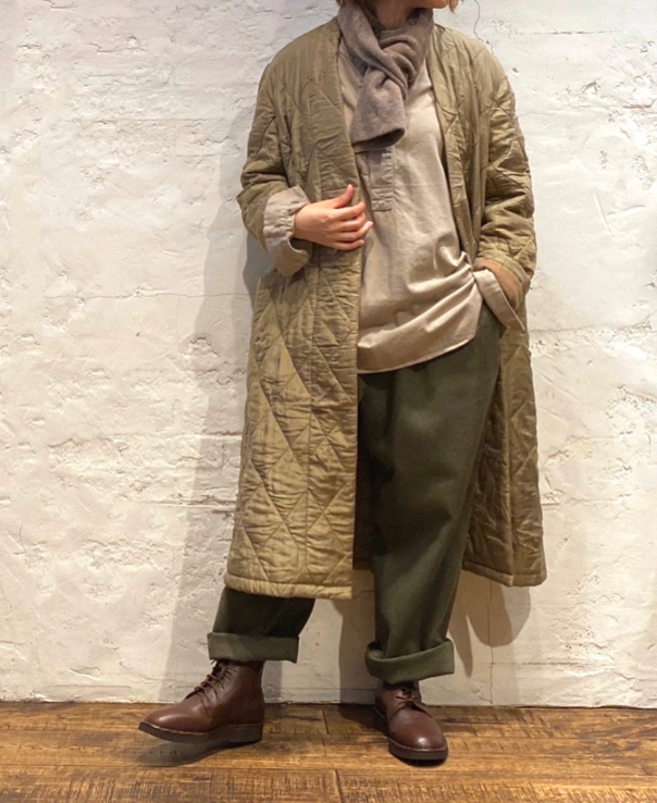 maison de soil ／SILK PLAIN V-COLLAR COAT