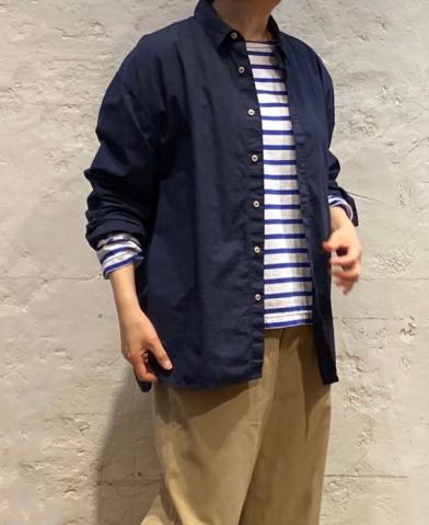 ARMEN 〜40’S POPLIN UTILITY REGULAR COLLAR SHIRT〜