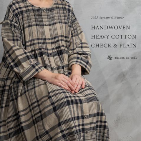 New Arrival！　"CHECK&PLAIN"　by maison de soil