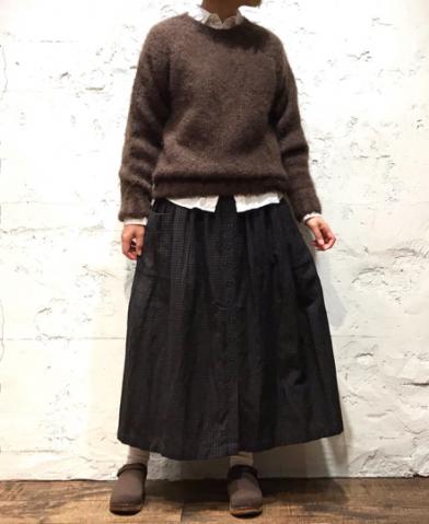 ARMEN 〜KID MOHAIR CREW NECK SADDLE SHOULDER PULLOV…