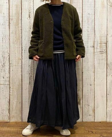 ARMEN　〜FLEECE FRONT ZIP&SNAP V-NECK JACKET〜