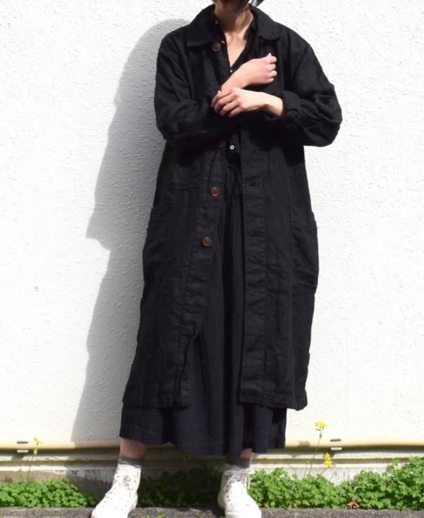 ARMEN 〜 LINEN HERRINGBONE OVER-SIZED WORK COAT WITH MECHANIC 