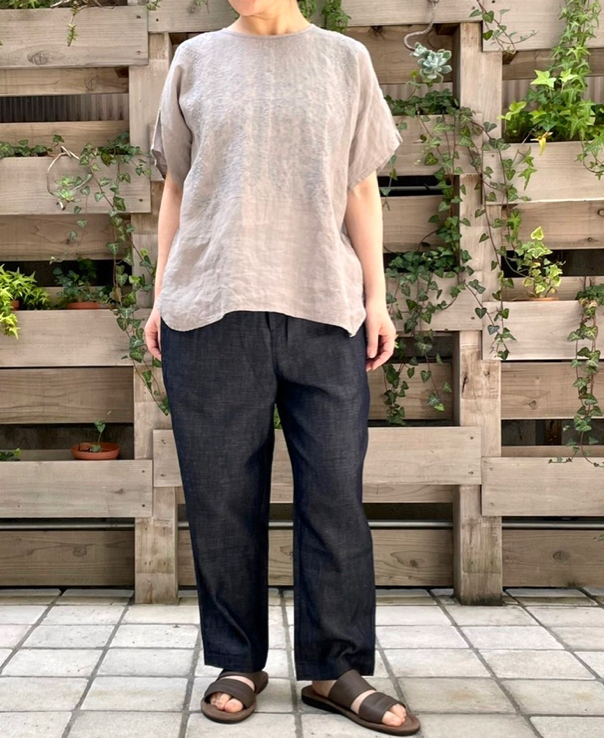 Linen tapered pants