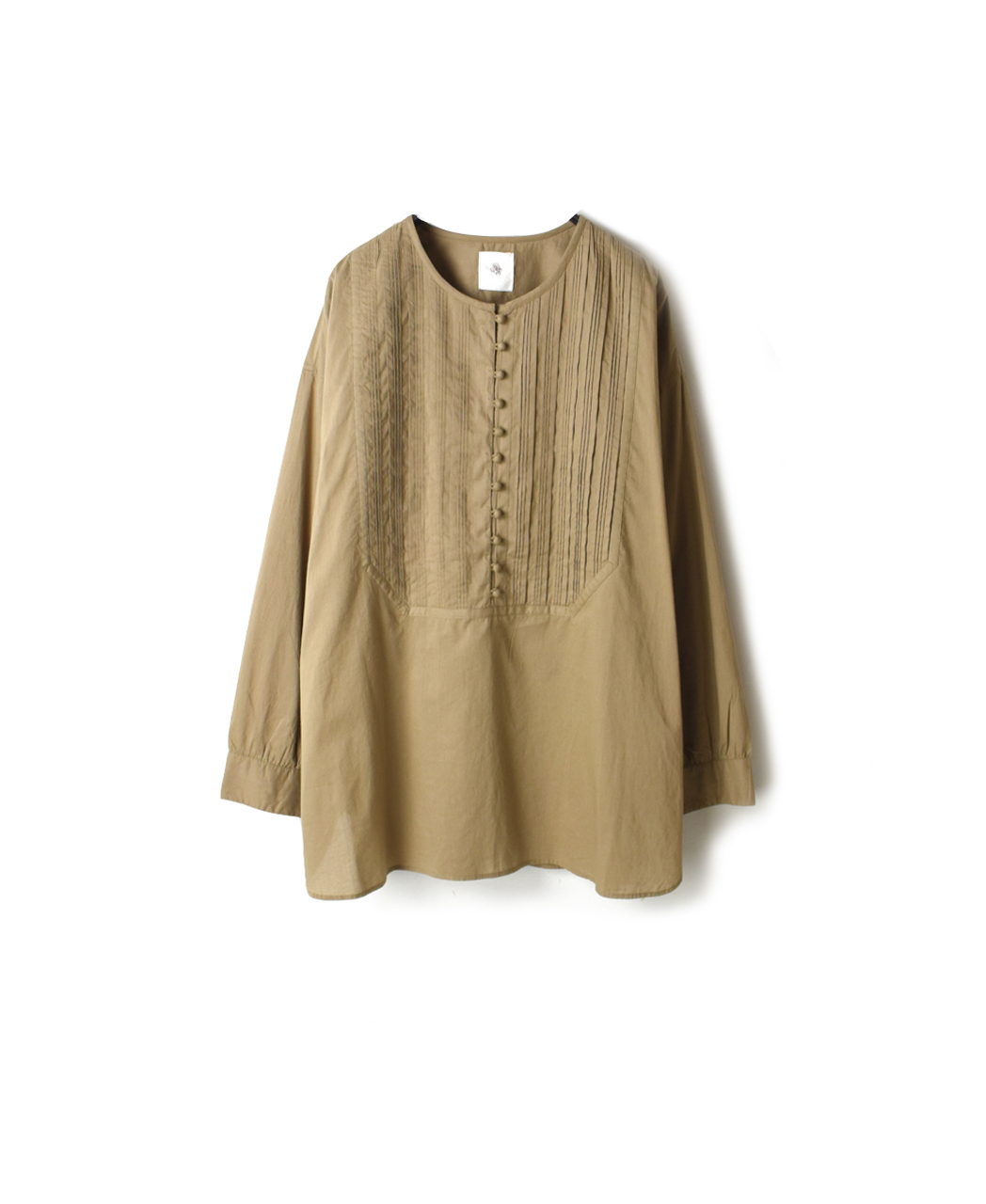 NMDS19522 ORGANIC CAMBRIC RANDOM PLEATS SHIRT