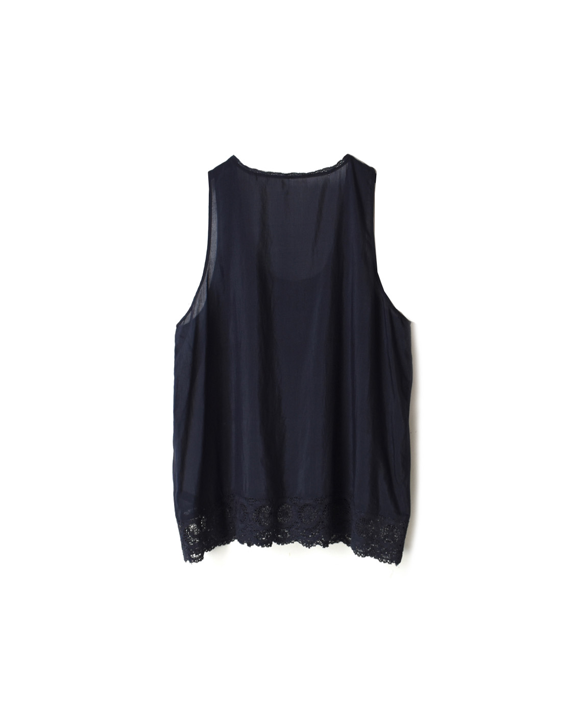 INMDS20144 (ブラウス) COTTON SILK U-NECK TANK TOP WITH LACE