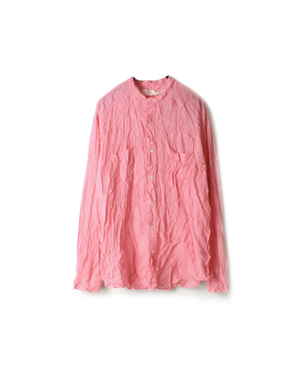 NVL1951HW HAND WOVEN COTTON BANDED COLLAR L/SL OVERSIZED SHIRT