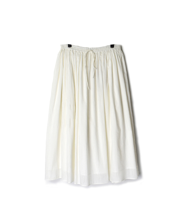 INMDS20134 HAND WOVEN COTTON SILK STRIPE RAJASTHAN TUCK GATHERED SKIRT