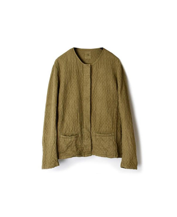 NMDS20003 (ジャケット) 80'S POWER LOOM LINEN HAND DYED SMALL QUILT C-NECK JACKET