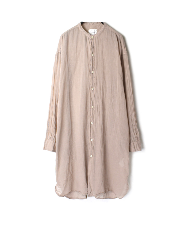 INAM1902GD 60’S SINGLE GAUZE UTILITY BANDED COLLAR LONG SHIRTS