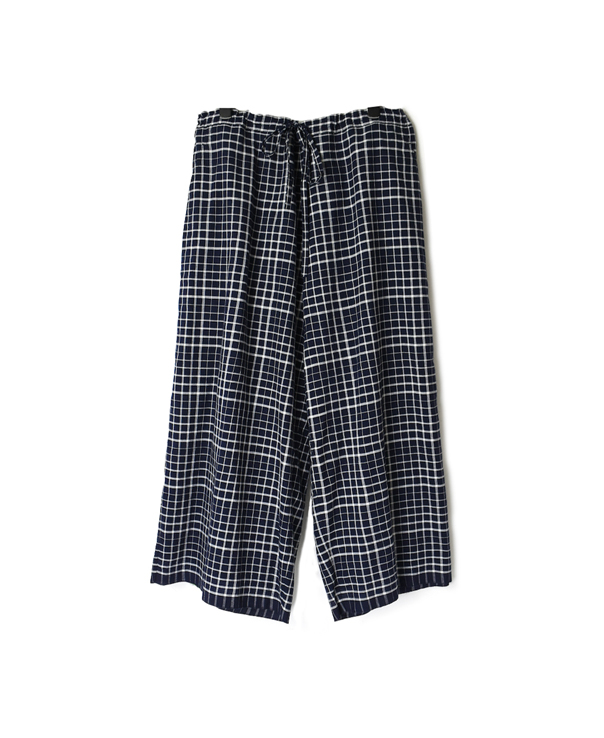 INMDS20115 100’S KHADI CHECK WITH SELVAGE EASY PANTS WITH LINING