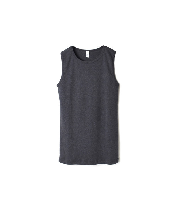 NMF1801 1x1 RIB COTTON CREW-NECK SLEEVELESS-T