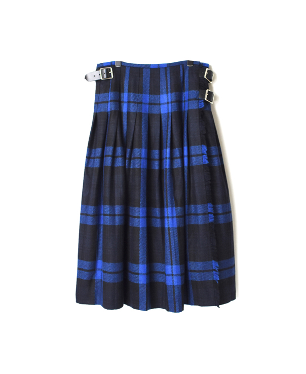 NOD1173 TWEED LOW WAIST PLEATS WRAP SKIRT