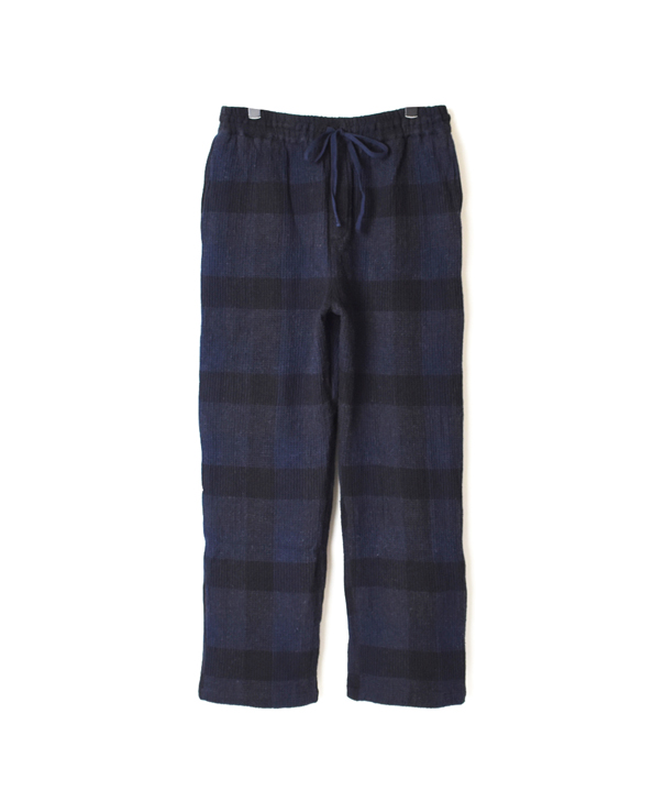 INHT1861WC COTTON WAFFLE BLOCK CHECK OVERDYE EASY PANTS