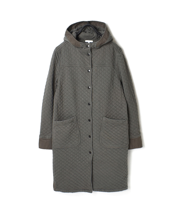 NAM0553 COTTON QUILT HOODED COAT