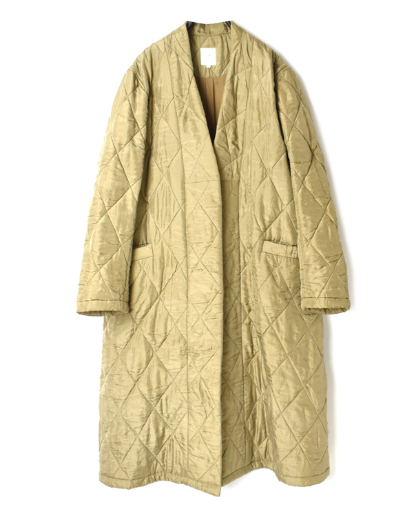 maison de soil ／SILK PLAIN V-COLLAR COAT