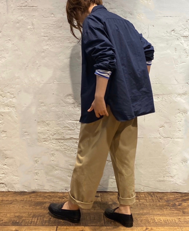 INAM1901PD (シャツ) 40'S POPLIN OVER DYED UTILITY REGULAR COLLAR SHIRT