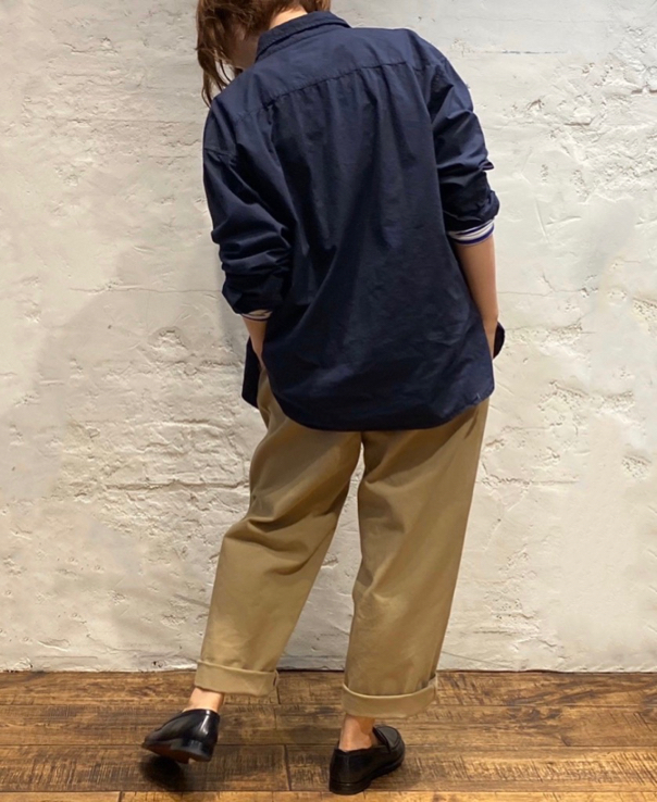 INAM1901PD (シャツ) 40'S POPLIN OVER DYED UTILITY REGULAR COLLAR SHIRT