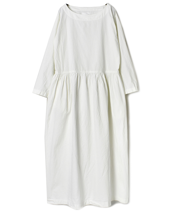 INAM1951PD 40’S POPLIN BOAT NECK L/SL ONE-PIECE